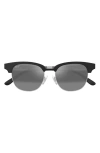 Maui Jim Holomua 52mm Polarized Wraparound Sunglasses In Gray