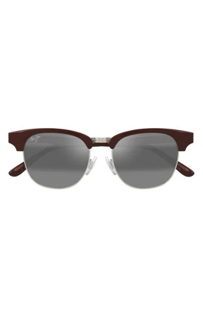 Maui Jim Holomua 52mm Polarized Wraparound Sunglasses In Gray
