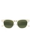 Maui Jim Holomua 52mm Polarized Wraparound Sunglasses In Green