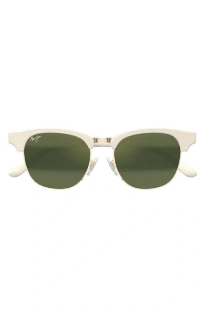 Maui Jim Holomua 52mm Polarized Wraparound Sunglasses In Green