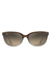 Maui Jim Honi Polarized Cat-eye Sunglasses In Sandstone With Blue/bronze