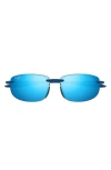 Maui Jim Hookipa 60mm Polarizedplus2® Rectangular Sunglasses In Blue