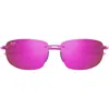 Maui Jim Ho'okipa 64mm Oversize Polarizedplus2® Rectangular Sunglasses In Shiny Cyclamen Pink