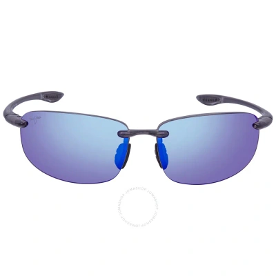 Maui Jim Ho'okipa Blue Hawaii Rectangular Unisex Sunglasses B407-11 64 In Blue / Grey