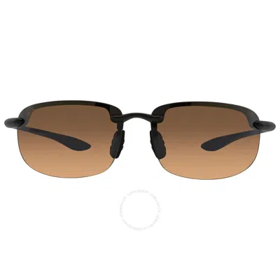 Maui Jim Ho'okipa Hcl Bronze Wrap Unisex Sunglasses H407-02 64 In Black / Bronze