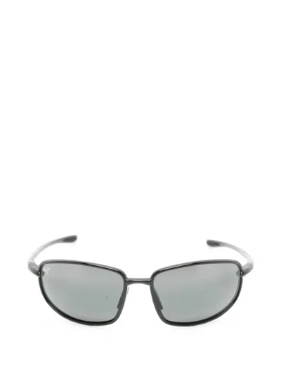 Maui Jim Hookipa R Lite Rectangle-frame Sunglasses In Black