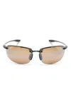 Maui Jim Hookipa Rectangle-frame Sunglasses In Black