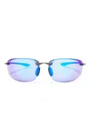 Maui Jim Hookipa Rectangle-frame Sunglasses In Grey