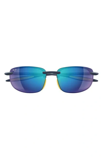 Maui Jim Hookipa Ultra 63mm Polarizedplus2® Oval Sunglasses In Blue