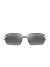 Maui Jim Ho'okipa Ultra G Rectangle-frame Rimless Sunglasses In White