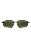 Maui Jim Ho'okipa Ultra G Rectangle-frame Sunglasses In Black