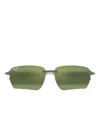 Maui Jim Ho'okipa Ultra G Rectangle-frame Sunglasses In Green