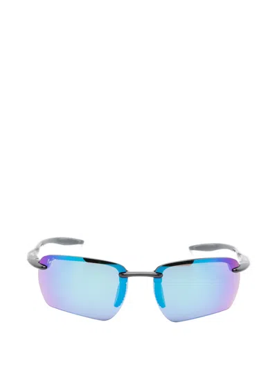 Maui Jim Ho'ókipa Ultra Round-frame Sunglasses In Blue