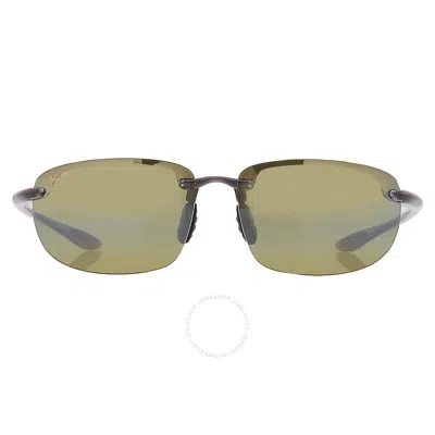 Maui Jim Ho'okipa Universal Fit Maui Ht Wrap Unisex Sunglasses Ht407n-11 In Metallic