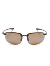 Maui Jim Hookipa Rectangle-frame Sunglasses In 褐色