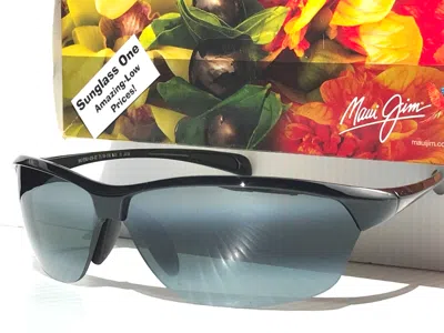 Pre-owned Maui Jim Hot Sands Gloss Black Polarized Neutral Grey Lens Sunglass 426-02 In Gray