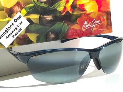 Pre-owned Maui Jim Hot Sands Polished Blue Polarized Neutral Grey Lens Sunglass 426-03 In Gray