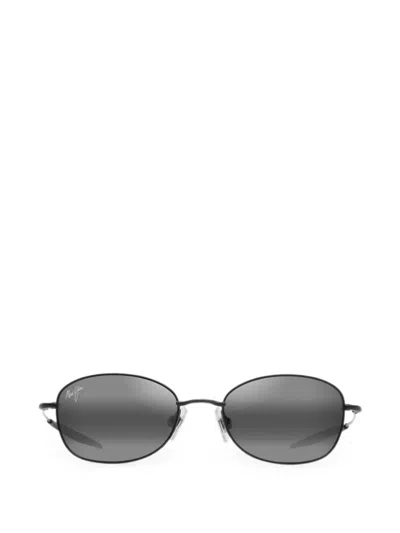 Maui Jim Huia Oval-frame Sunglasses In Black