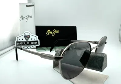 Pre-owned Maui Jim Hukilau Mj 845-11 Silver To Black Dual Mirror Polarized Sunglasses