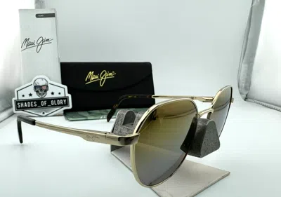 Pre-owned Maui Jim Hukilau Mj 845-16 Gold To Silver Dual Mirror Polarized Sunglasses