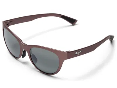 MAUI JIM HULAHE FASHION SUNGLASSES METAL MATTE DARK ROSE/NEUTRAL GREY POLARIZED: ONE SIZE