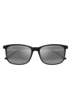 Maui Jim Hulili 57mm Polarized Rectangular Sunglasses In Black