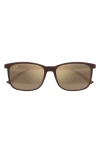 Maui Jim Hulili 57mm Polarized Rectangular Sunglasses In Brown