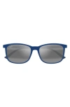 Maui Jim Hulili 57mm Polarized Rectangular Sunglasses In Matte Blue