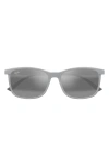 Maui Jim Hulili 57mm Polarized Rectangular Sunglasses In Matte Grey