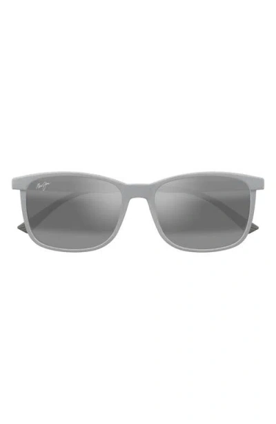 Maui Jim Hulili 57mm Polarized Rectangular Sunglasses In Gray