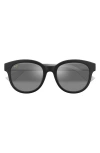 Maui Jim Ihupani Af 53mm Polarizedplus2® Round Sunglasses In Black/neutral Grey