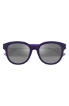 Maui Jim Ihupani Af 53mm Polarizedplus2® Round Sunglasses In Purple/neutral Grey