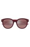 Maui Jim Ihupani Af 53mm Polarizedplus2® Round Sunglasses In Red/maui Rose