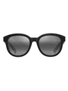Maui Jim Ihupani Af Rounded Frame Sunglasses In Black
