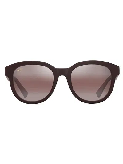 Maui Jim Ihupani Af Temple-size Oversized Sunglasses In Burgundy