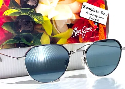 Pre-owned Maui Jim Island Eyes Silver Titanium Polarized Grey Lens Sunglass B859-11b In Gray