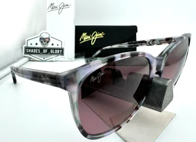 Pre-owned Maui Jim Isola Mj 821-28e Purple Havana With Maui Rose Polarized Sunglasses In Pink