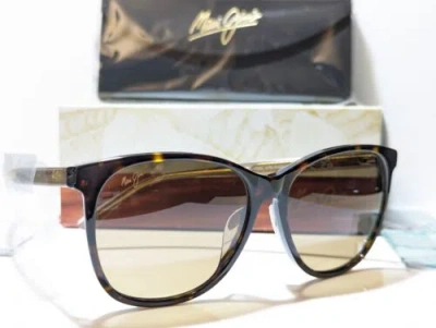 Pre-owned Maui Jim Isola Tortoise Tan Arms / Hcl Bronze Polarized Sunglasses Mj821-10e