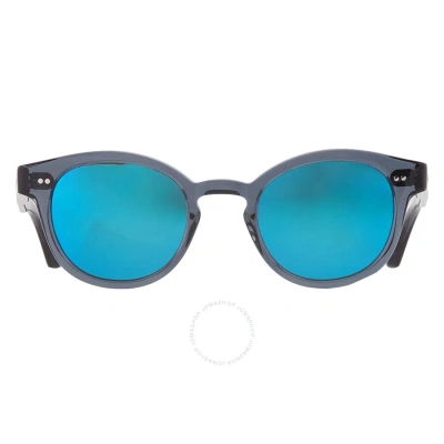 Maui Jim Joy Ride Blue Hawaii Oval Unisex Sunglasses B841-27g 49 In Blue / Grey