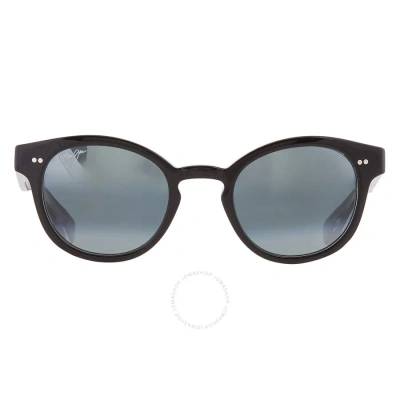 Maui Jim Joy Ride Neutral Grey Oval Unisex Sunglasses 841-02k 49 In Black / Grey