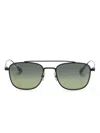 Maui Jim Kahana Pilot-frame Sunglasses In 黑色