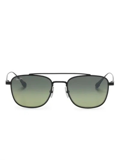 Maui Jim Kahana Pilot-frame Sunglasses In 黑色