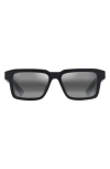 Maui Jim Kahiko Classic Rectangular Sunglasses, 53mm In Matte Black