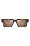 Maui Jim Kahiko 53mm Polarizedplus2® Gradient Square Sunglasses In Matte Dark Havana