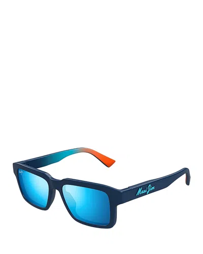 Maui Jim Kahiko Rectangle Sunglasses, 53mm In Matte Dark