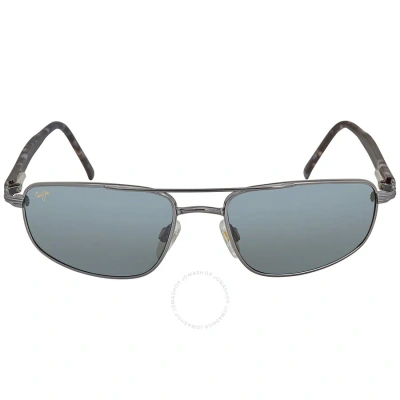 Maui Jim Kahuna Polarized Grey-black Pilot Men's Sunglasses 162-02 59 In Grey / Gun Metal / Gunmetal