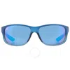 Maui Jim Kaiwi Channel Blue Hawaii Wrap Unisex Sunglasses B840-03s In Black / Blue
