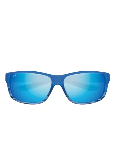 Maui Jim Kaiwi Channel Mirrored Sunglasses In Blue
