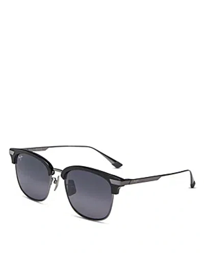 Maui Jim Kalaunu Square Sunglasses, 55mm In Black/gray Solid