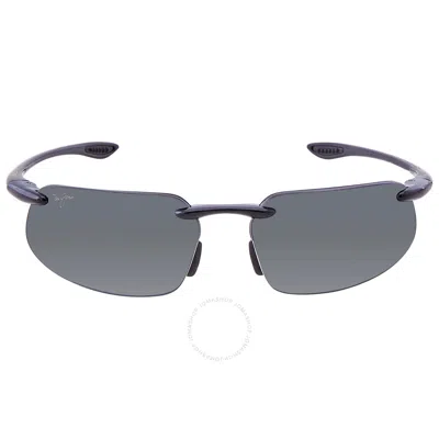 Maui Jim Kanaha Nuetral Grey Rectangular Unisex Sunglasses 409-02 61 In Black / Grey